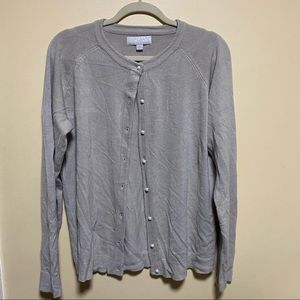 Carolyn Taylor Beige Cardigan size Large